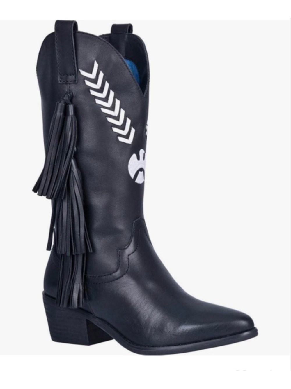 Women's Dingo Black & White Fringe Cowboy Boots Size 7